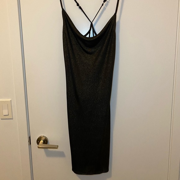 Backless Detail Mini Dress Sparkly - Picture 2 of 4